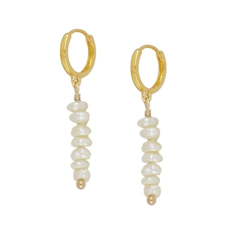EARRING MISS PEARL HOOPS GOLD | Bymarta.es