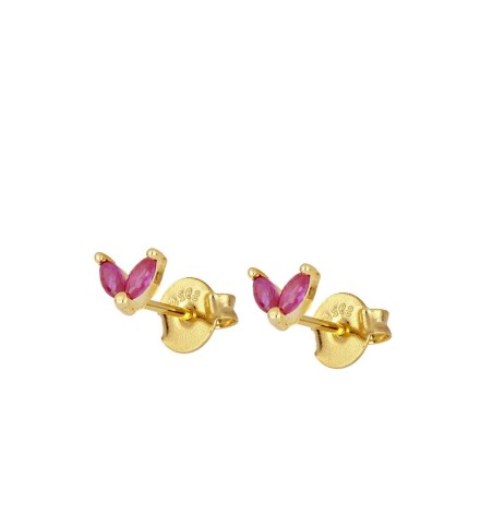 PENDIENTES CELIA FUCHSIA MINIS GOLD | Bymarta.es