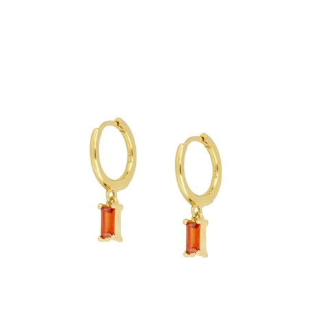 PENDIENTES ZENITH ORANGE HOOPS GOLD | Bymarta.es