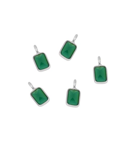 TICK GREEN CALCEDONY CHARM SILVER | Bymarta.es