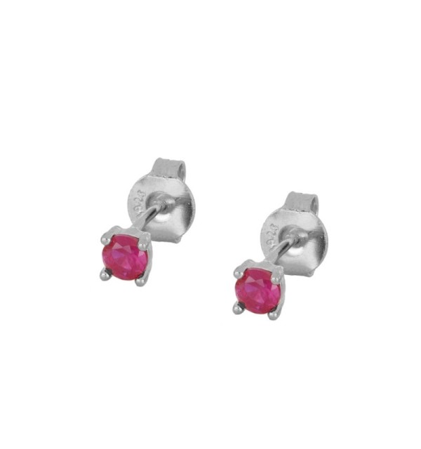 EARRING MILI FUCSIA SILVER | Bymarta.es