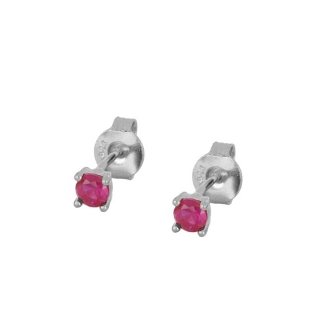 EARRING MILI FUCSIA SILVER | Bymarta.es