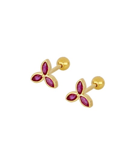 EARRING AVERY FUCHSIA GOLD | Bymarta.es