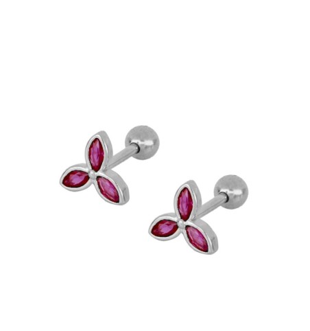 EARRING AVERY FUCHSIA SILVER | Bymarta.es