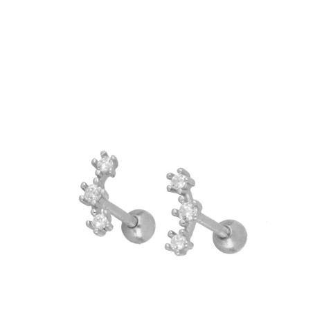 EARRING JARA PIERCING SILVER | Bymarta.es