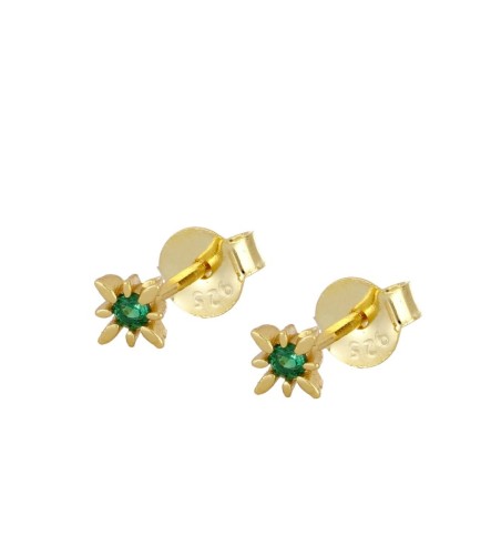 EARRING MARLEN GREEN GOLD | Bymarta.es