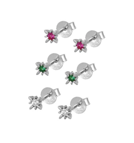 PENDIENTES ,MARLEN GREEN MINIS SILVER | Bymarta.es