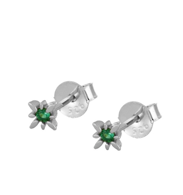 Pendiente mini, disponible en plata de primera ley y circonita