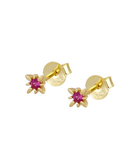 EARRING MARLEN FUCHSIA GOLD | Bymarta.es