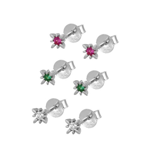 EARRING MARLEN FUCHSIA SILVER | Bymarta.es 2