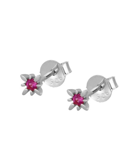 EARRING MARLEN FUCHSIA SILVER | Bymarta.es