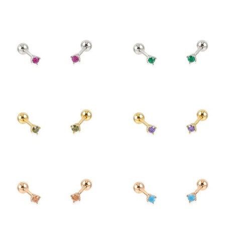 EARRING POINT WHITE PIERCING GOLD | Bymarta.es