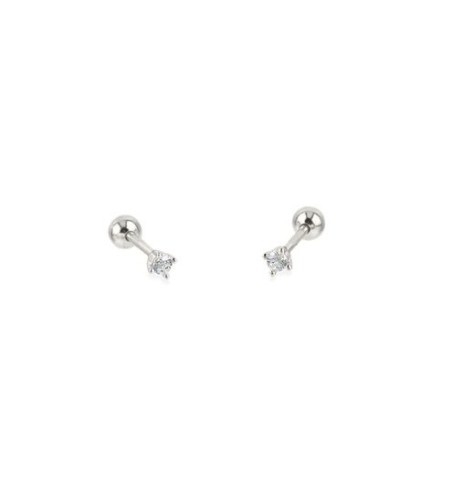 Pendiente piercing mini, disponible en plata de primera ley y circonita