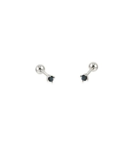 Pendiente piercing mini, disponible en plata de primera ley y circonita
