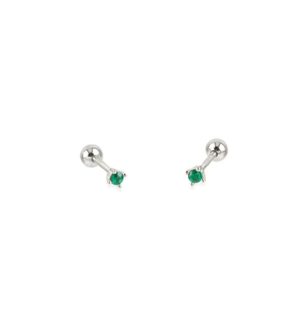EARRING POINT COLORS PIERCING SILVER | Bymarta.es