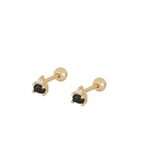 PENDIENTE ALANIS BLACK PIERCING GOLD | Bymarta.es