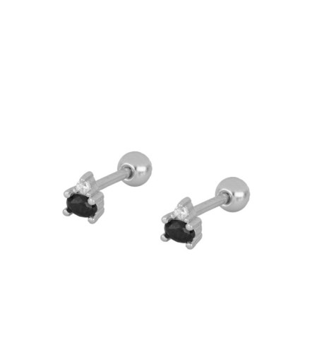 Pendiente piercing mini, disponible en plata de primera ley, con baño de oro y circonita