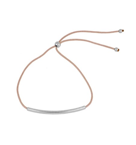 Pulsera de plata e hilo de macramé