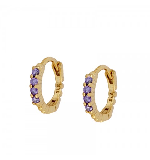 ABIE LILAC HOOPS GOLD