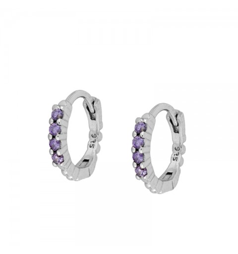 ABIE LILAC HOOPS SILVER