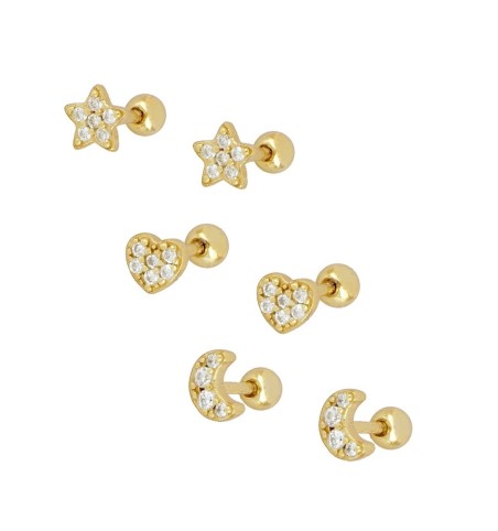 EARRING LLEUAD PIERCING GOLD | Bymarta.es