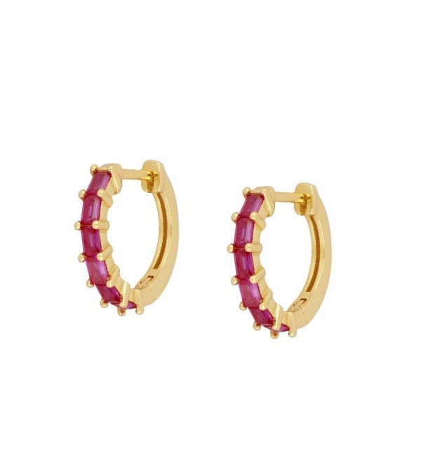 PENDIENTES INÉS FUCHSIA GOLD | Bymarta.es