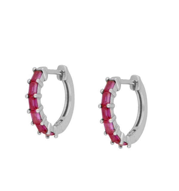 PENDIENTES INÉS FUCHSIA SILVER | Bymarta.es