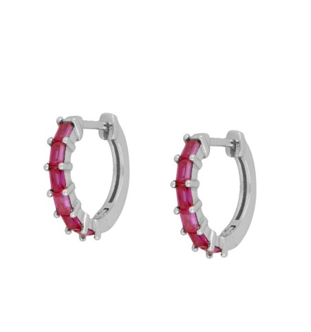 PENDIENTES INÉS FUCHSIA SILVER | Bymarta.es