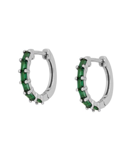 EARRING INÉS GREEN SILVER | Bymarta.es