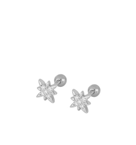 Pendiente piercing mini, disponible en plata de primera ley y circonita