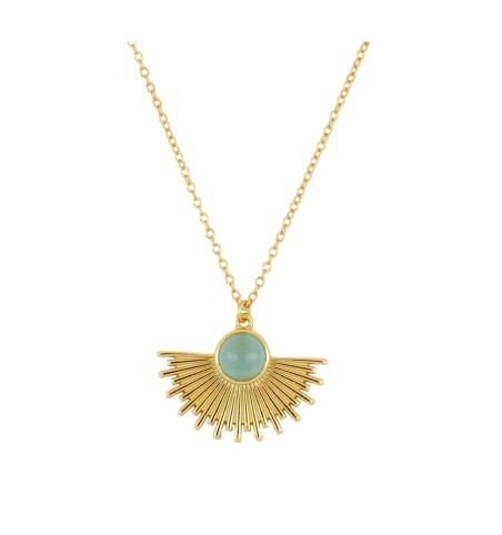 NECKLACE XIA GREEN GOLD| Bymarta.es