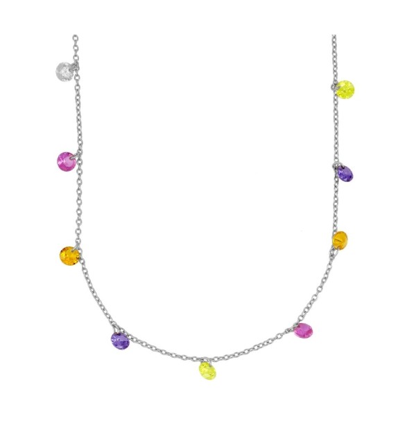 Collar de plata  y circonitas de colores.