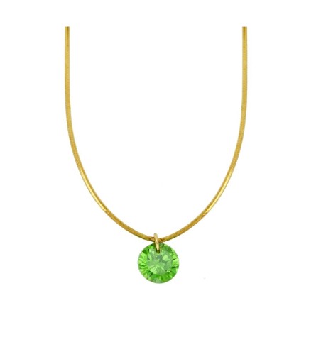 Collar de plata de ley y circonita, con baño de oro.