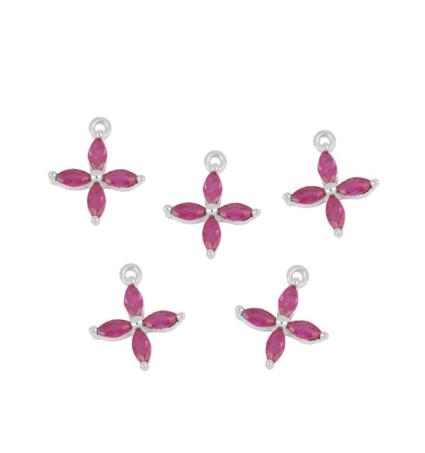 FAYE FUCSIA CHARM SILVER | Bymarta.es