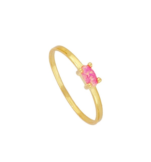 ANILLO NOUR FUCHSIA GOLD | Bymarta.es