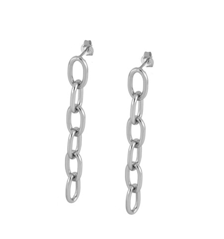 Pendientes largos de plata de ley