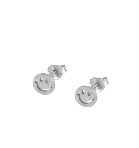 PENDIENTE SMILEY MINIS SILVER | Bymarta.es