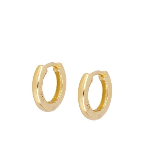 Pendientes de aro, de plata de ley y baño de oro. 2