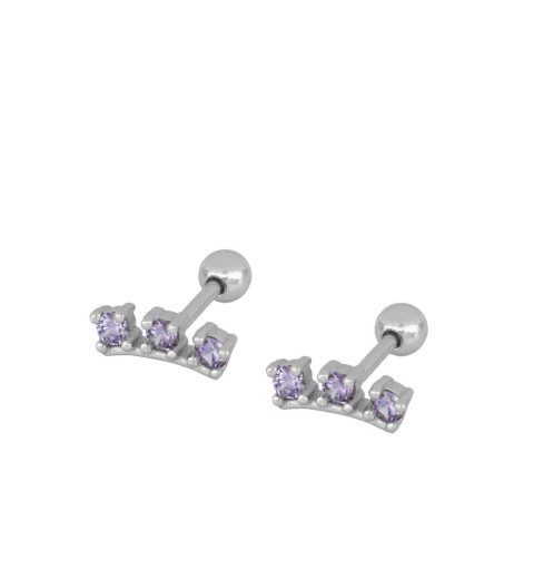 Pendiente de plata de ley y circonita 2