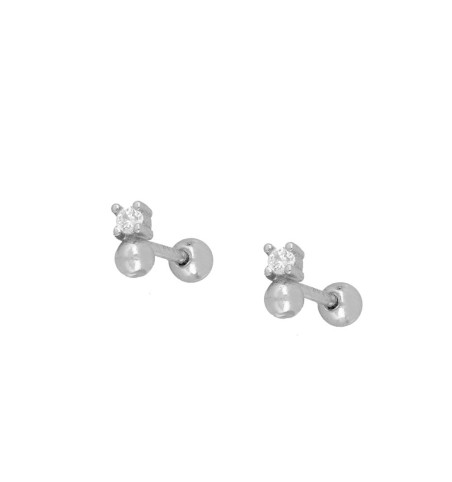 EARRING EMBLA PIERCING SILVER | Bymarta.es
