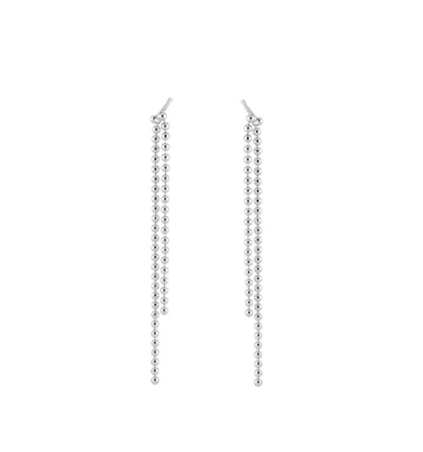 Pendientes largos de plata de ley