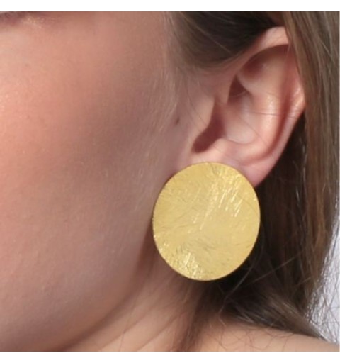 Pendientes de aro, de plata de ley y baño de oro. 2