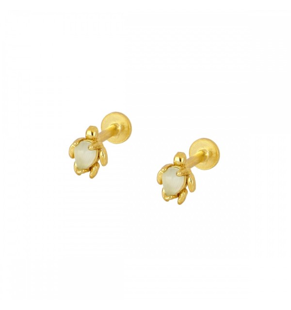 EARRING RIOMAR PIERCING GOLD | Bymarta.es