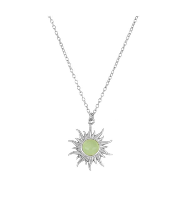 NECKLACE GIO GREEN SILVER| Bymarta.es