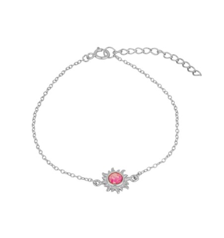 PULSERA GAIA FUCSIA SILVER | Bymarta.es