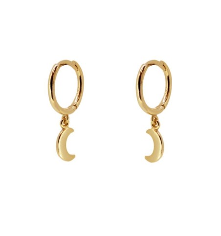 PENDIENTES ARO CON LUNA GOLD | Bymarta.es