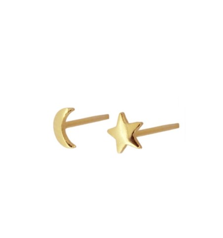 EARRING MOON&STAR MINIS GOLD | Bymarta.es