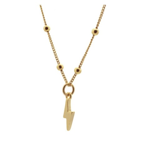 NECKLACE THUNDERBOLT GOLD | Bymarta.es