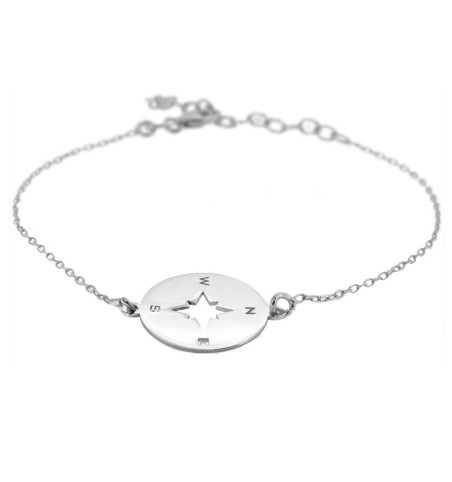 PULSERA ROSA DE LOS VIENTOS SILVER | Bymarta.es