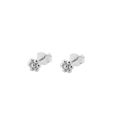 EARRING FLOWER MINIS SILVER | Bymarta.es